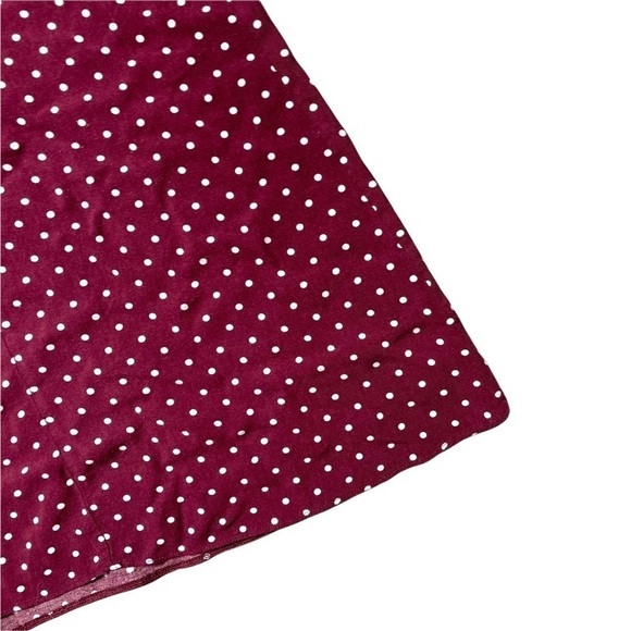 American Eagle Outfitters Burgundy Dotted Mini Dress S - Picture 4 of 10